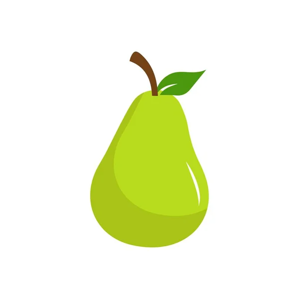 Illustration Des Birnensymbolvektors Grüne Bunte Birnenfrucht Symbol Isoliert Auf Weißem — Stockvektor