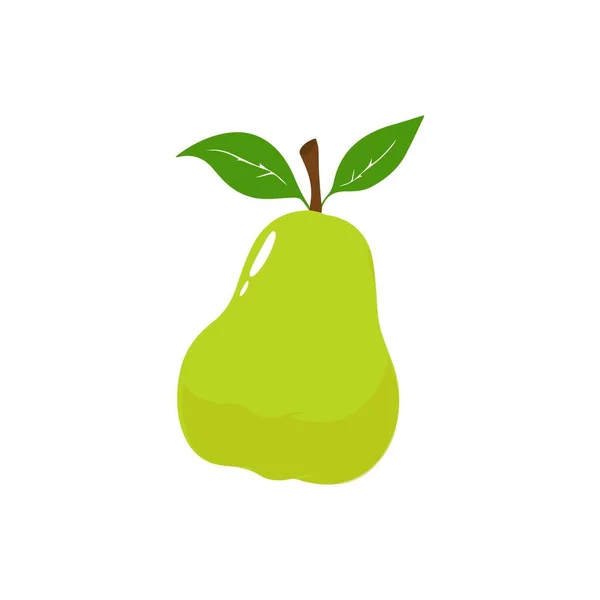 Illustration Vectorielle Icône Poire Icône Fruits Poire Vert Coloré Isolé — Image vectorielle