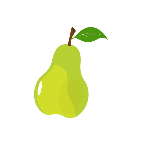 Illustration Des Birnensymbolvektors Grüne Bunte Birnenfrucht Symbol Isoliert Auf Weißem — Stockvektor