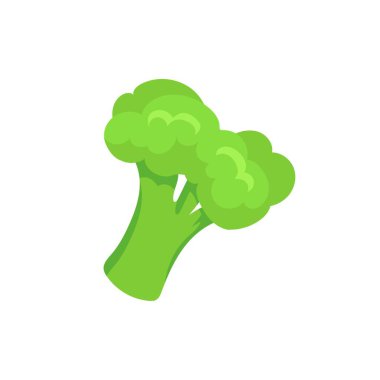 Brokoli Simgesi vektörü. Brokoli sebzesi taze çiftlik sağlıklı yiyecekler. Brokoli renkli gerçekçi sebze sembolü beyaz arkaplanda.