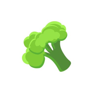 Brokoli Simgesi vektörü. Brokoli sebzesi taze çiftlik sağlıklı yiyecekler. Brokoli renkli gerçekçi sebze sembolü beyaz arkaplanda.