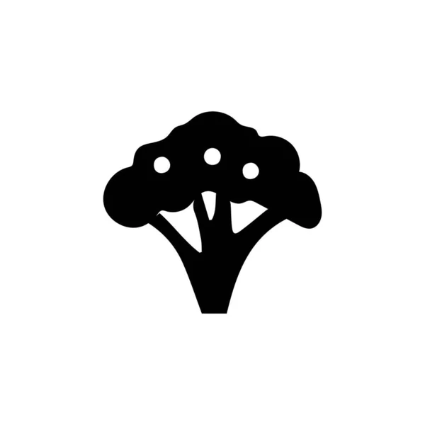 Brokoli Ikonu Vektörü Düz Tabela Beyaz Arka Planda Izole Edilmiş — Stok Vektör