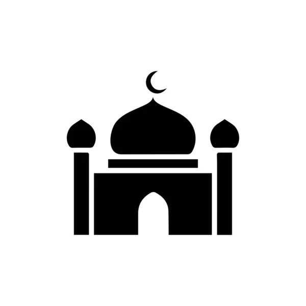 Mezquita Icono Simple Lugar Culto Islámico Símbolos Musulmanes Ilustración Vectorial — Archivo Imágenes Vectoriales