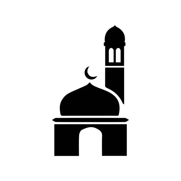 Mezquita Icono Simple Lugar Culto Islámico Símbolos Musulmanes Ilustración Vectorial — Archivo Imágenes Vectoriales