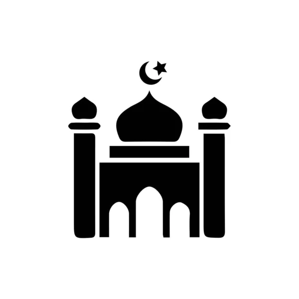 Mosquée Icône Simple Lieu Culte Islamique Symboles Musulmans Illustration Vectorielle — Image vectorielle