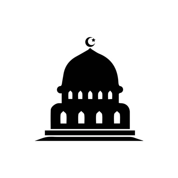 Jednoduchá Ikona Mešity Uctívání Islámu Muslimské Symboly Vektorová Ilustrace Plochý — Stockový vektor
