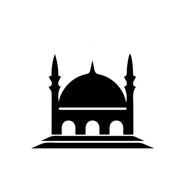 Mosque Simple Icon Islamic Worship Place Muslim Symbols Vector Illustration — Stock Vector