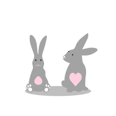 Tavşan ikonu, Paskalya tavşanı hayvan sembolü. Mobil konsept ve web tasarımı için doğrusal stil işareti. Tavşan sembolü logo illüstrasyonu. Vektör grafikleri - Vektör. Siyah yüzlü tavşan silueti..