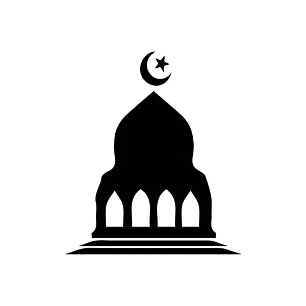 伊斯兰灯笼图解设计 伊斯兰轮廓装饰模板矢量 装饰伊斯兰斋月灯号 平面阿拉伯图标黑色和白色 — 图库矢量图片