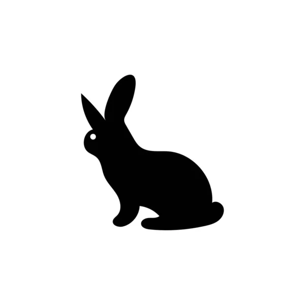 stock vector Rabbit icon, easter bunny animal symbol. Linear style sign for mobile concept and web design. Rabbit symbol logo illustration. vector graphics - Vector. Black side silhouette of a rabbit.