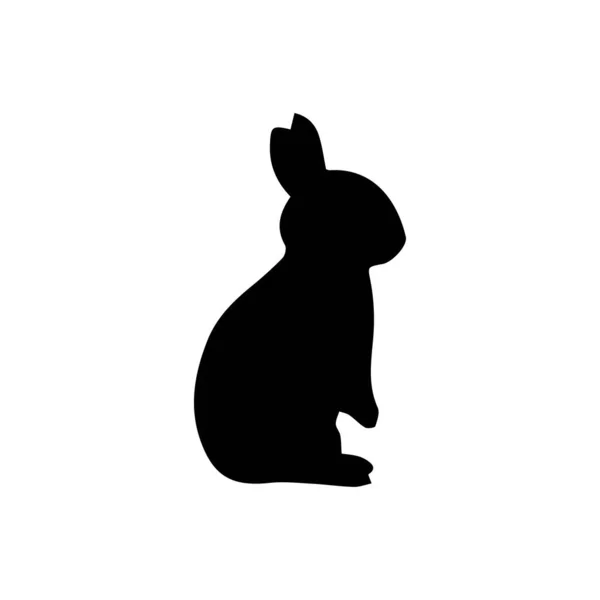 兔子图标 复活节兔子动物的象征 移动概念和网页设计的线性风格标志 兔子符号标识图解 矢量图形 兔子的黑色侧影 — 图库矢量图片