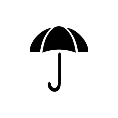 Şemsiye simgesi. Web için şemsiye vektör simgesinin basit bir gösterimi. Yağmur koruma sembolü. Düz tasarım biçimi.