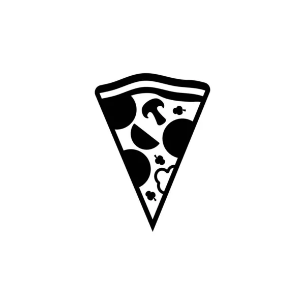 Icono Línea Rebanada Pizza Icono Línea Plana Pizza Rebanada Pizza — Archivo Imágenes Vectoriales