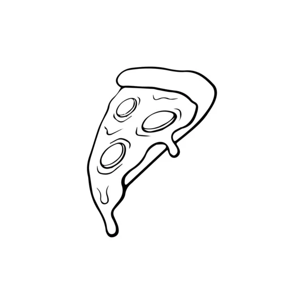 Icône Ligne Tranche Pizza Icône Plate Pizza Tranche Pizza Avec — Image vectorielle