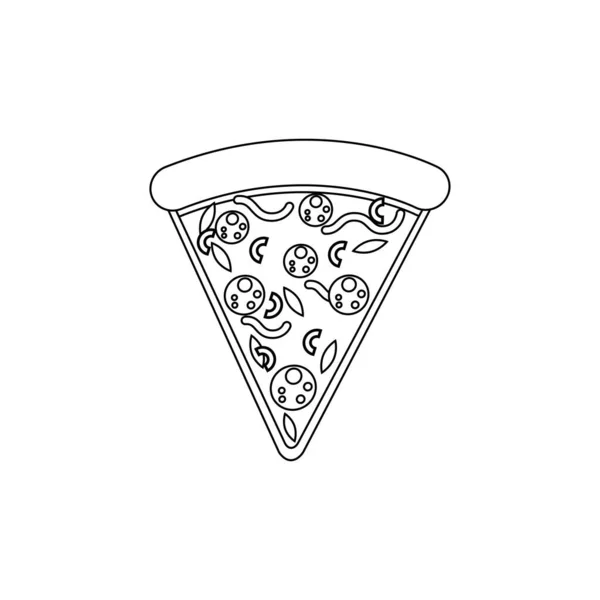 Icono Línea Rebanada Pizza Icono Línea Plana Pizza Rebanada Pizza — Archivo Imágenes Vectoriales