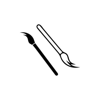 Palet simgesi, sanat simgesi, vektör illüstrasyonu. Palet boya fırçası siyah çizim simgesi vektörü.