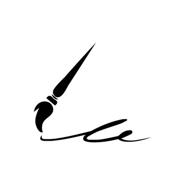 Palet simgesi, sanat simgesi, vektör illüstrasyonu. Palet boya fırçası siyah çizim simgesi vektörü.