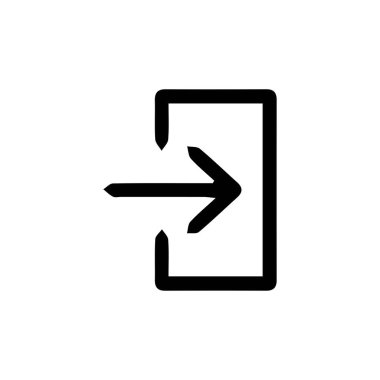 Beyaz arkaplanda izole edilmiş modaya uygun düz biçimdeki giriş simgesi. Web sitenizin tasarımı, logosu, uygulaması, UI için yaklaşım sembolü. Vektör illüstrasyonu, EPS10. Grafik tasarımı için düz biçim