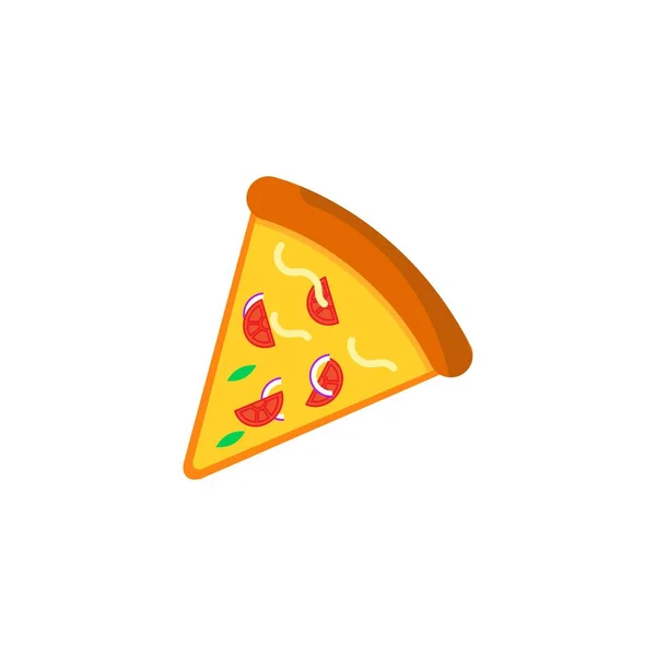 Pizza Tranche Icône Vecteur Trancher Pizza Avec Fromage Fondu Une — Image vectorielle