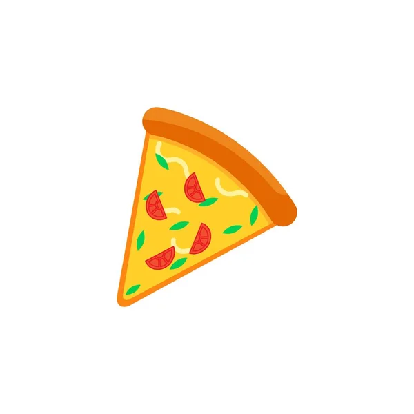 Pizza Slice Icon Vector Pizza Slice Melted Cheese Slice Pepperoni — Stock Vector