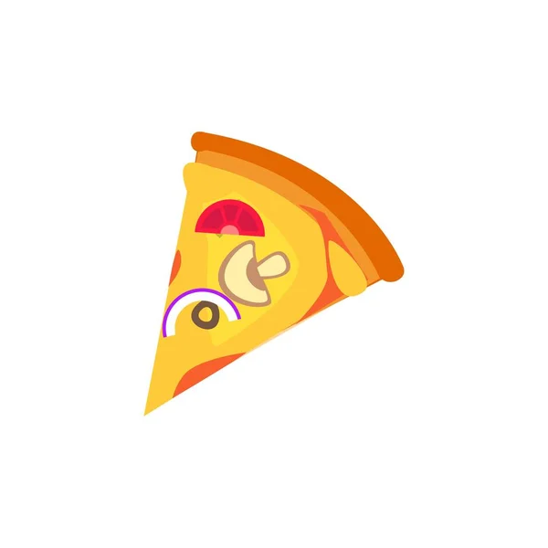 Pizza Tranche Icône Vecteur Trancher Pizza Avec Fromage Fondu Une — Image vectorielle