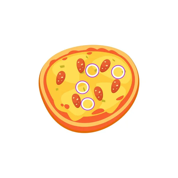 Διάνυσμα Εικονιδίου Πίτσας Πίτσα Λιωμένο Τυρί Μια Φέτα Πίτσα Πεπερόνι — Διανυσματικό Αρχείο