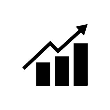 Grafik simgesi siyah. Mükemmel siyah resim çizimi. Oklu iş çizelgesi. Büyüme grafikleri koleksiyonu. Kar giderek artıyor. İlerleme çubuğu. Bar diyagramı. Çizelgeyi Artır.