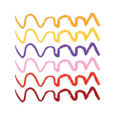 Renkli suluboya sıçramalar. Renkli vektör suluboya fırça darbeleri. Gökkuşağı renkleri suluboya boya. Vurgulanmış fırça darbeleri beyaz arkaplanda izole edilmiştir