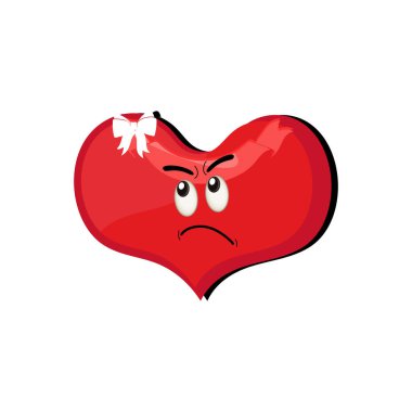 Kalp komik çizgi film karakteri farklı poz veriyor. Komik suratlı kırmızı kalp karakteri. Mutlu şirin kalp emojisi seti. Aşk vektör illüstrasyonu. Sevgililer Günü kartı