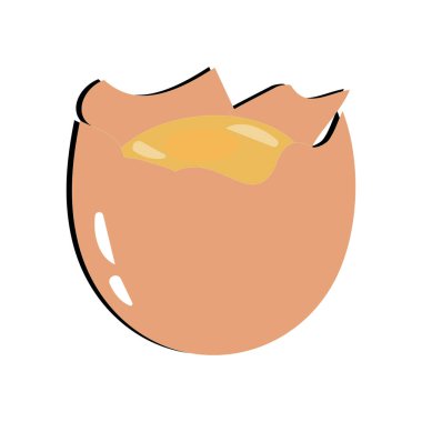 Yumurta vektör illüstrasyonu, kırık, kızarmış, yumurta sarısı, yumurta kabuğu ve haşlanmış yumurta koleksiyonu. Tam ve kırılmış beyaz ve sarı taze çiğ yumurta..