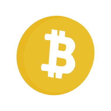 Bitcoin simgesi. Düz dizayn vektörü bitcoin simgeleri, modern kriptocurrancy simgesinin düz stil işaretleri. Altın gri bitcoin illüstrasyonu.