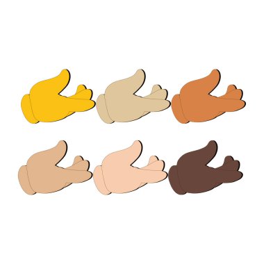 El ve Parmaklar Splayed Jest Simgesi. Kaldır elini emoji. Katlanmış Eller işareti, tüm ten rengi emojisi.