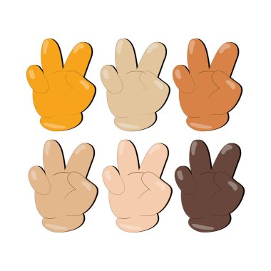 El ve Parmaklar Splayed Jest Simgesi. Kaldır elini emoji. Katlanmış Eller işareti, tüm ten rengi emojisi.