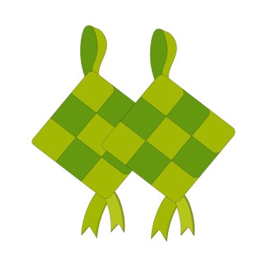 Ketupatın vektör illüstrasyonu, Endonezya 'da bir bayram geleneği, ramazan ve Kurban Bayramı dekorasyon elementleri için ketupat vektör klipsi resim simgesi asma