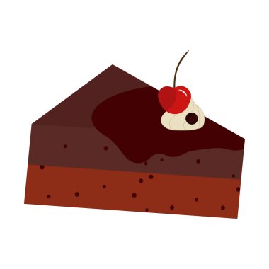 Çizgi film çocuk oyuncağı. Çeşitli renkli pasta dilimleri, kafes ve restoran tatlı tatlıları krem jöleli meyveler ve bisküviler. Vektör hamur işleri