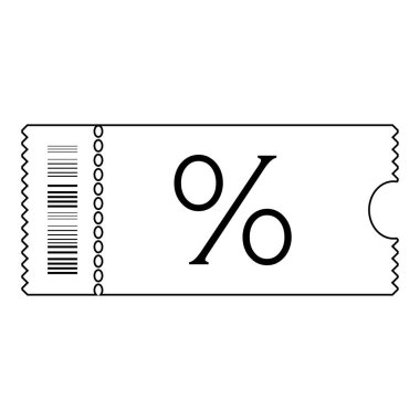 Siyah ve Beyaz Kupon ve İndirimli Bilet Taslak Vektörü