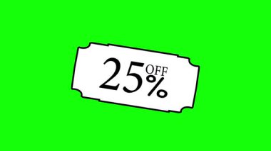Yeşil Ekran Kupon Animasyonu - Taslak İndirim Hareketi Grafiği