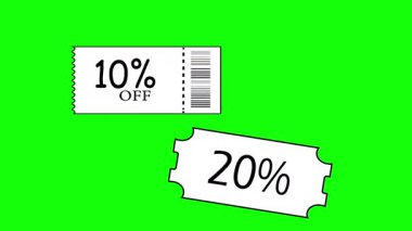 Yeşil Ekran Kupon Animasyonu - Taslak İndirim Hareketi Grafiği