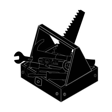 Tam araç kutusu silueti grafik tasarım ögesi