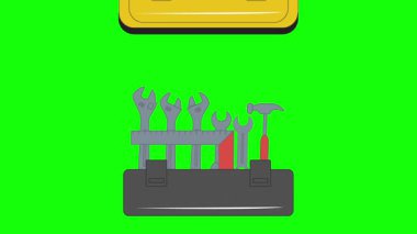 Yeşil ekran arkaplanlı araç kutusu canlandırması