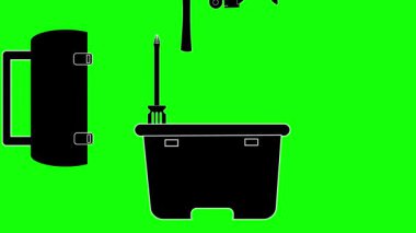 Yeşil ekran arkaplanlı araç kutusu canlandırması