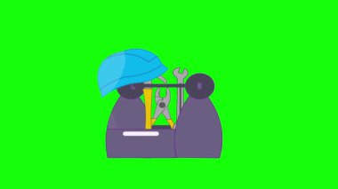 Yeşil ekran arkaplanlı araç kutusu canlandırması