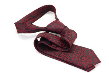 Çiçek desenli klasik kravat beyaz arka planda izole edilmiş tek bir nesne. 