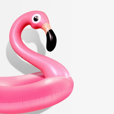 Renkli yaz çiçekleri ve pastel mavisi arka planda yeşil yapraklı pembe saksafon retro tarzından kompozisyon. Asgari doğa kavramı. Moda kolajı, yaratıcı sanat asgari estetik.