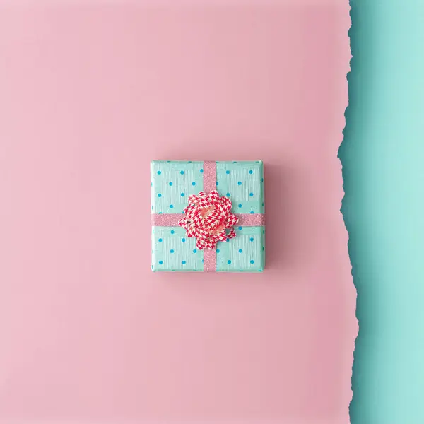 Komposisi Minimalis Natal Yang Terbuat Dari Kotak Hadiah Kecil Yang — Stok Foto