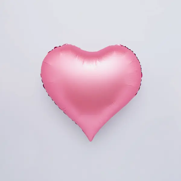Globo Corazón Rosa Sobre Fondo Brillante Concepto Amor Mínimo —  Fotos de Stock