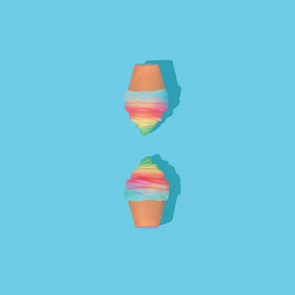 파스텔 배경에 다채로운 아이스크림 레이아웃 크리에이 최소한의 로열티 프리 스톡 이미지