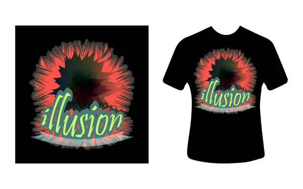 Graphic Shirt Design Typography Slogan Illusion Vector Illustration Shirt — 스톡 벡터