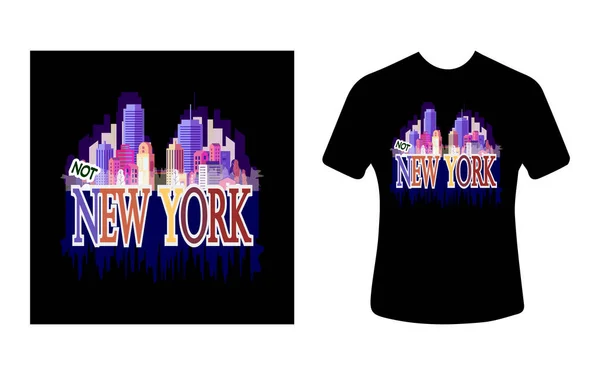 Graphic Shirt Design Typography Slogan New York Vector Illustration Shirt — 스톡 벡터