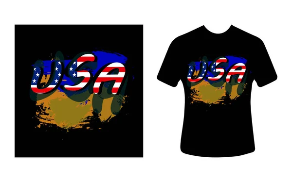 Graphic Shirt Design Typography Slogan American Flag Vector Illustration Shirt — 스톡 벡터